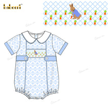 Boy Bubble Hand Smocked In Blue - BC1194