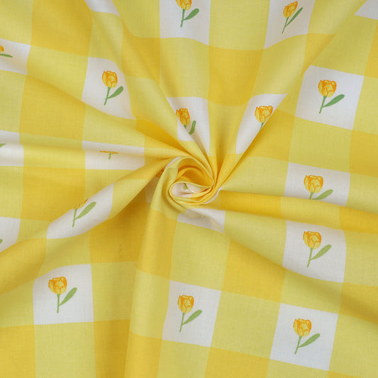 IB726 - yellow tulip floral large check