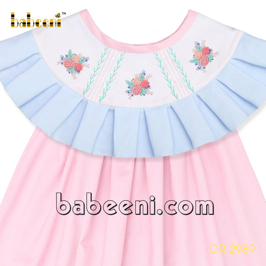 Cushion Flower embroidery girl dress - DR 2989