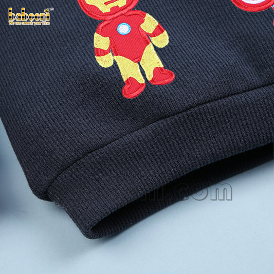 Superman applique children cardigan - ST 110