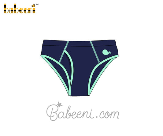 Whale embroidery man brief - UM 28