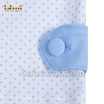 Cute boy short set baby blue dot on white - BC 916