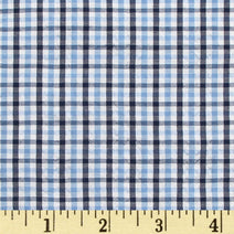 XB5 - paleblue navy gingham seersucker