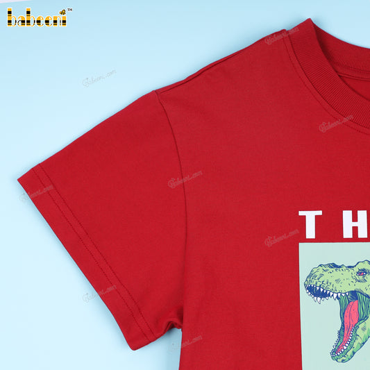 Boy T-shirt Dinosaur In Red - BC1230