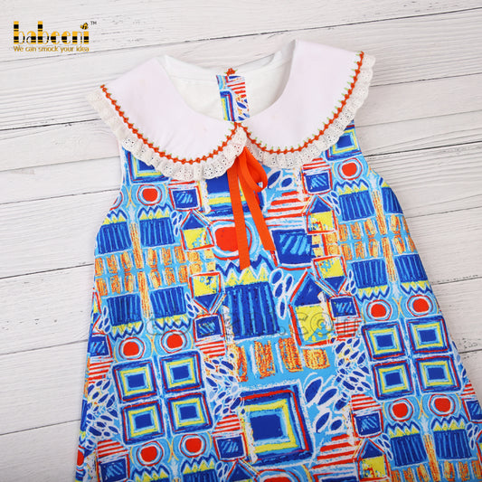 Lovely little girl Picasso mosaic dress - DR 3207