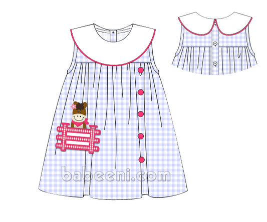 Lovely little horse applique dress- DR 2962