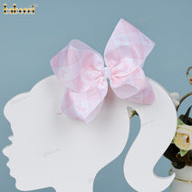 Pink rabbit plaid bow for children - HB160