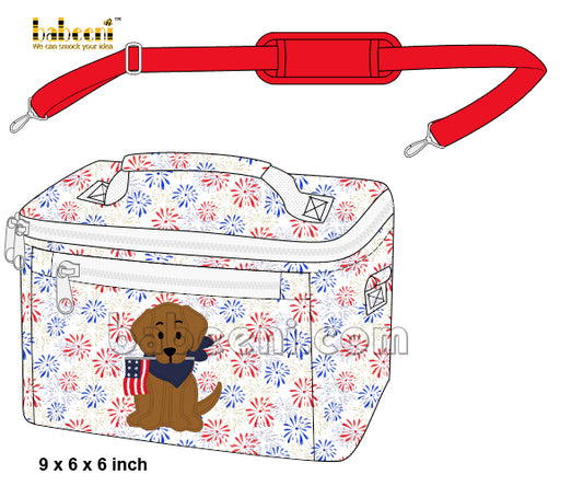 Dog applique kid lunch box -LB 18