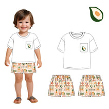 Boy 4.0 woven printing with hand embroidery avocado - DR4170